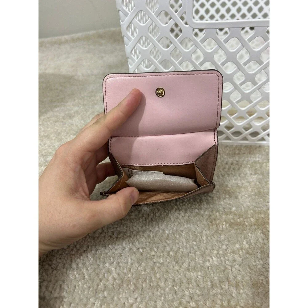 Anne Klein Card Case Womens Mauve Boxed Flap Card Holder Keychain Wallet Mini